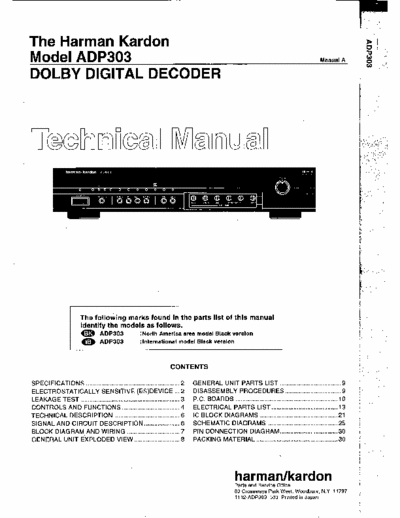 Harman/Kardon ADP303 dolby decoder