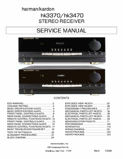Harman/Kardon HK3370 & 3470 receiver