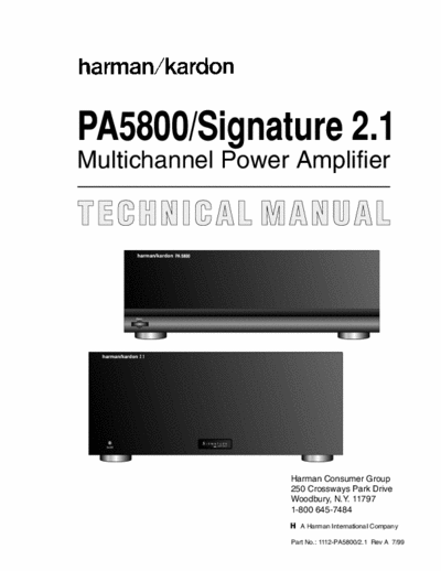 Harman/Kardon PA5800 power amplifier