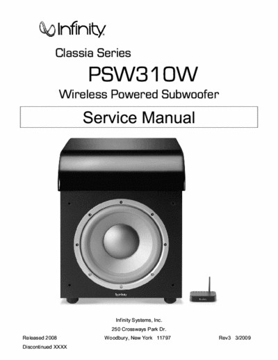 Infinity PSW310W active subwoofer