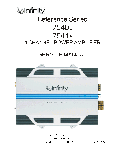 Infinity Reference7540 & 7541 car amp