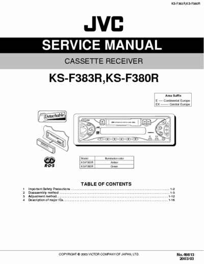 JVC KS-F380R/F383R service manual