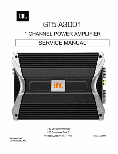 JBL GT5A3001 car amplifier