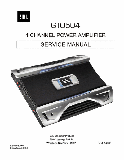 JBL GTO504 car amplifier