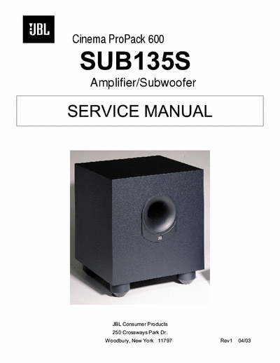 JBL SUB135S active subwoofer