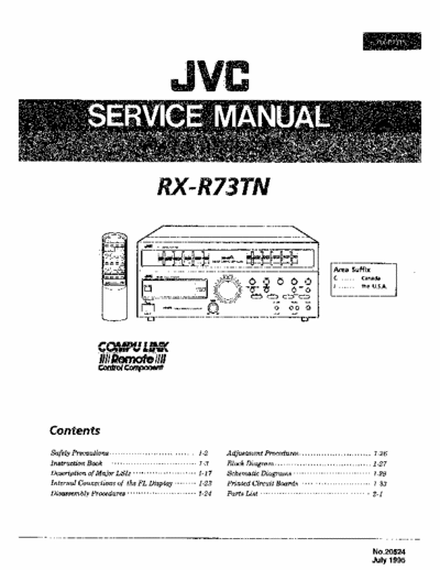JVC RXR73TN receiver
