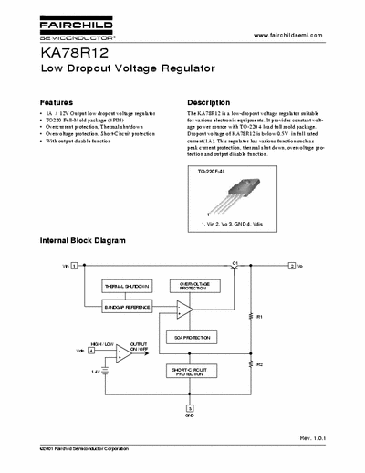 fairchild  Voltage regulator KA78R12