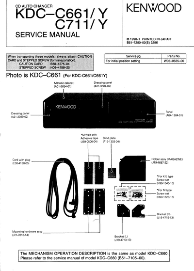 Kenwood KDC-C661/C711 CD CHANGER SERVICE MANUAL