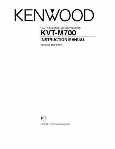 Kenwood kvt-m700 Kenwood kvt-m700 user manual