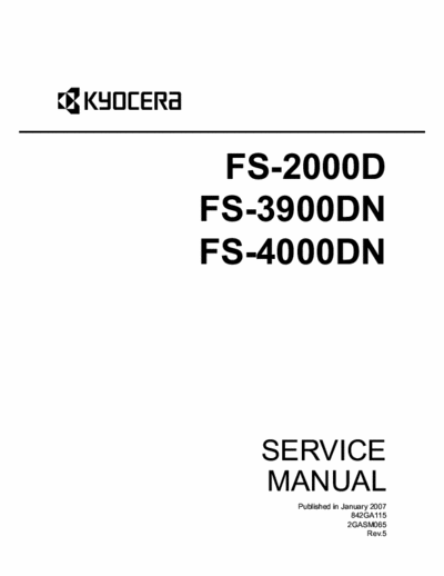 KYOCERA FS-2000D,FS-3900DN,FS-4000DN S.M.