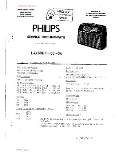 Philips L4X60BT Service Documentation : L4X60BT  radio