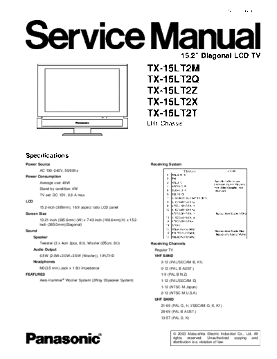 PANASONIC LCD TX-15LT2M service manual