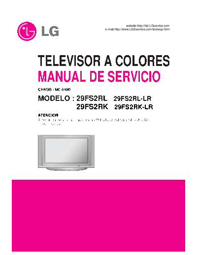 LG CHASSIS MC-049D.   LG 29FE5RGE