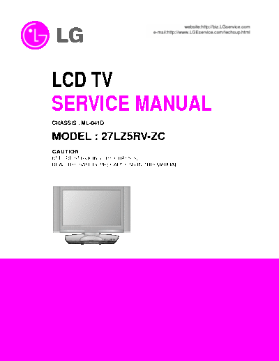 LG 27LZ5RV-ZC SERVICE MANUAL