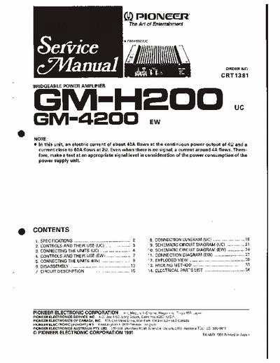 Pioneer GM4200 Manual Service