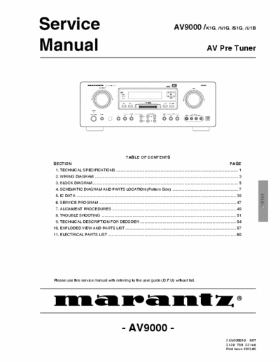 Marantz AV9000 tuner + preamp