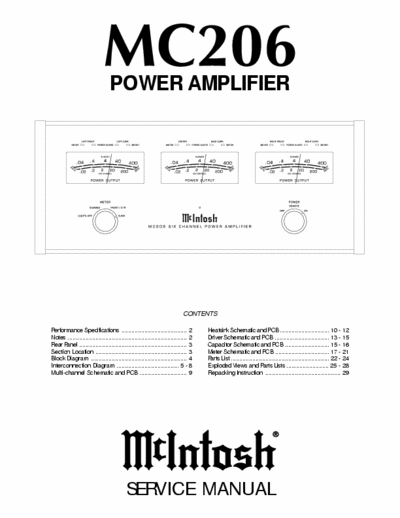 McIntosh MC206 power amplifier