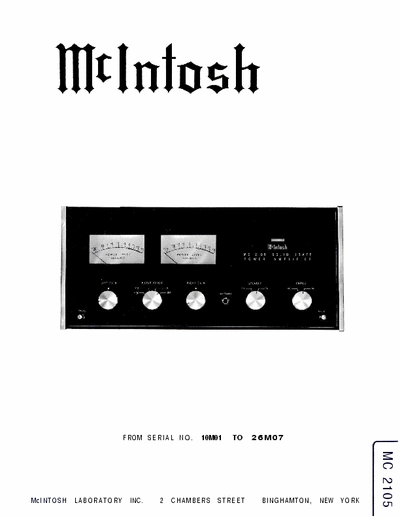 McIntosh MC2105 power amplifier