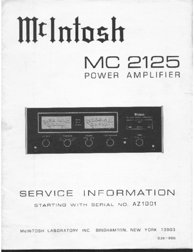 McIntosh MC2125 power amplifier