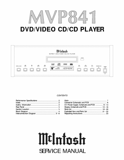 McIntosh MVP841 cd/dvd player