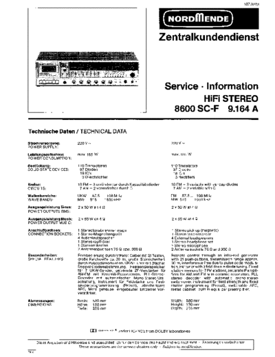 Nordmende 8600 SC F service manual