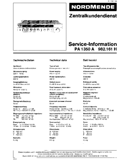 Nordmende PA 1350 A service manual