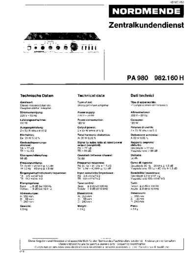 Nordmende PA 980 service manual