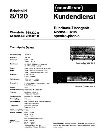 Nordmende Rundfunk Tischgeraet 8/120 Norma-Luxus service manual