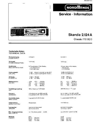 Nordmende Skandia 2.124A service manual