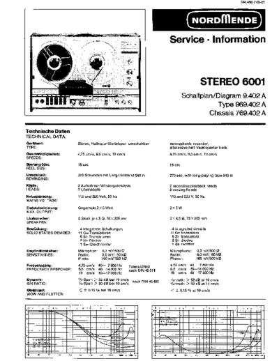 Nordmende Stereo 6001 9.402 A service manual