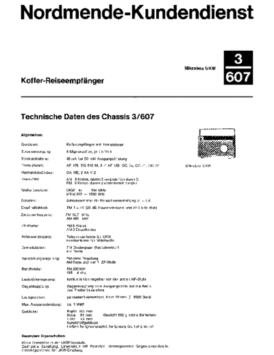 Nordmende Transistor_Taschenempfaenger Mikrobox UKW 3/607sita de luxe service manual