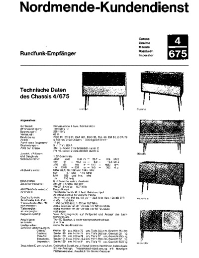 Nordmende Truenchassis 4/675 stereo service manual