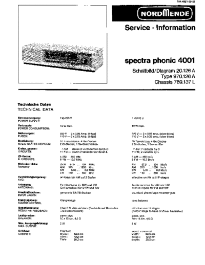 Nordmende spectra phonic 4001 service manual