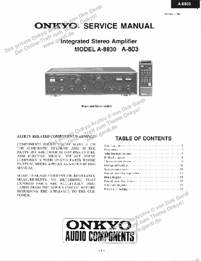 Onkyo A803, A8830 integrated amplifier