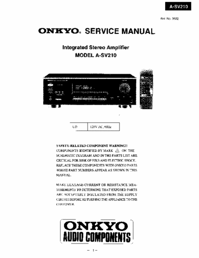 Onkyo ASV210 integrated amplifier