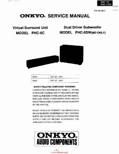 Onkyo PHC5SW virtual surround unit