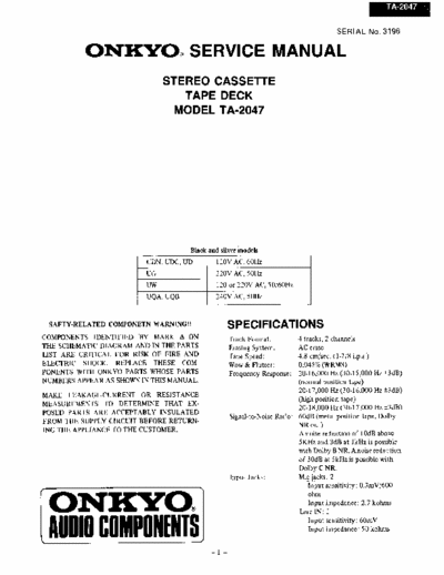 Onkyo TA2047 cassette deck