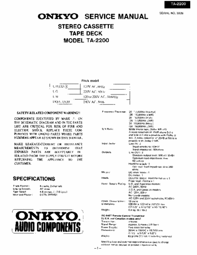 Onkyo TA2200 cassette deck