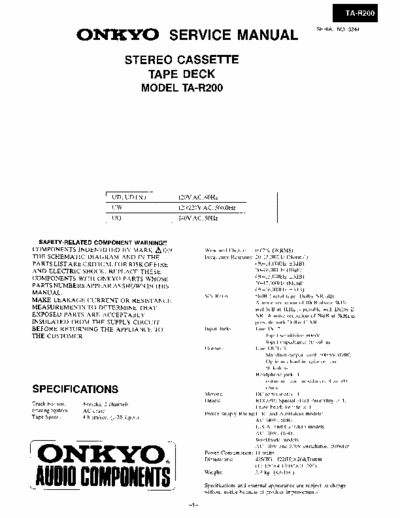 Onkyo TAR200 cassette deck