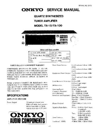 Onkyo TX15, TX100 receiver