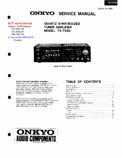 Onkyo TX7540 receiver