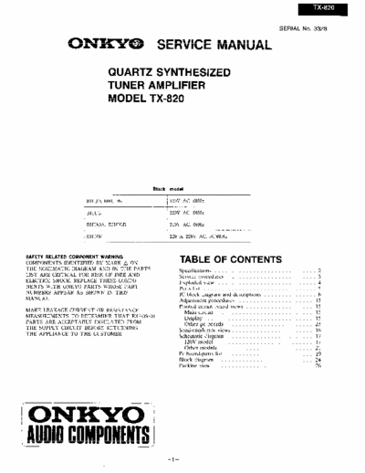 Onkyo TX820 receiver