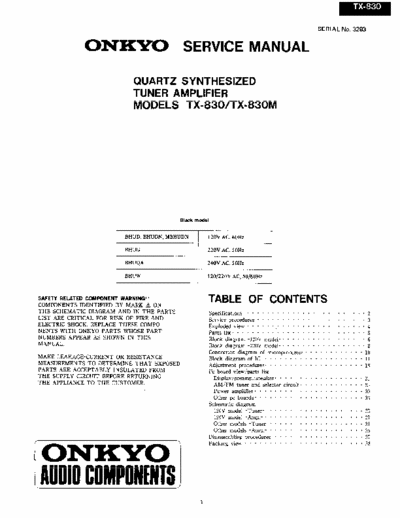Onkyo TX830 receiver