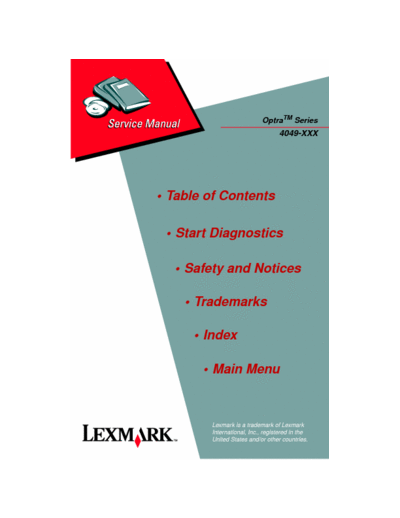 Lexmark Optra Service Manual