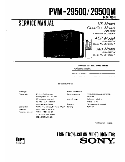 Sony PVM-2950Q PVM-2950Q and PVM-2950QM Service Manual