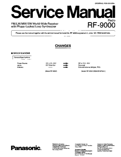 Panasonic RF 9000 service manual