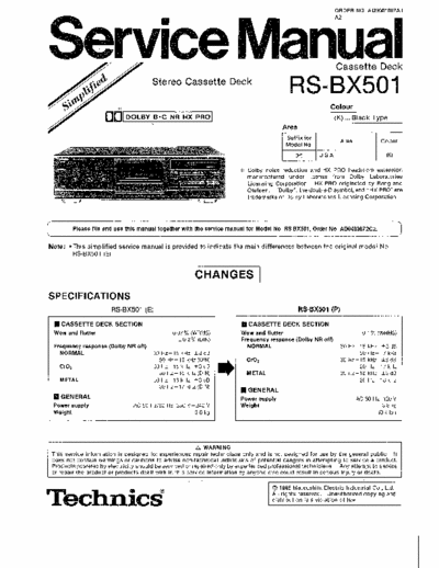 Panasonic RSBX501 cassette deck