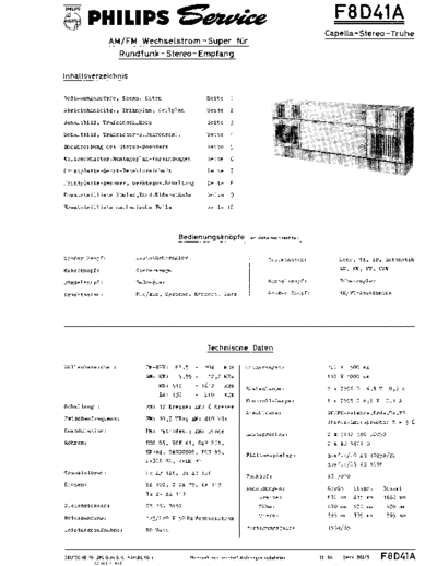 Philips F8D41A service manual