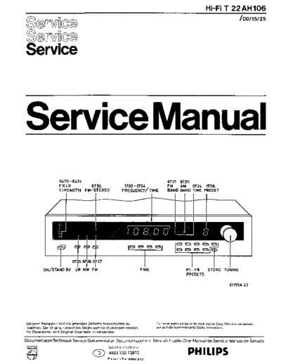 Philips 22AH106 service manual