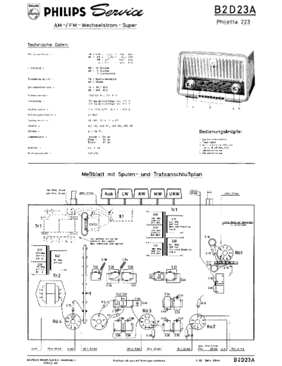 Philips Philetta 223 B2D23A service manual